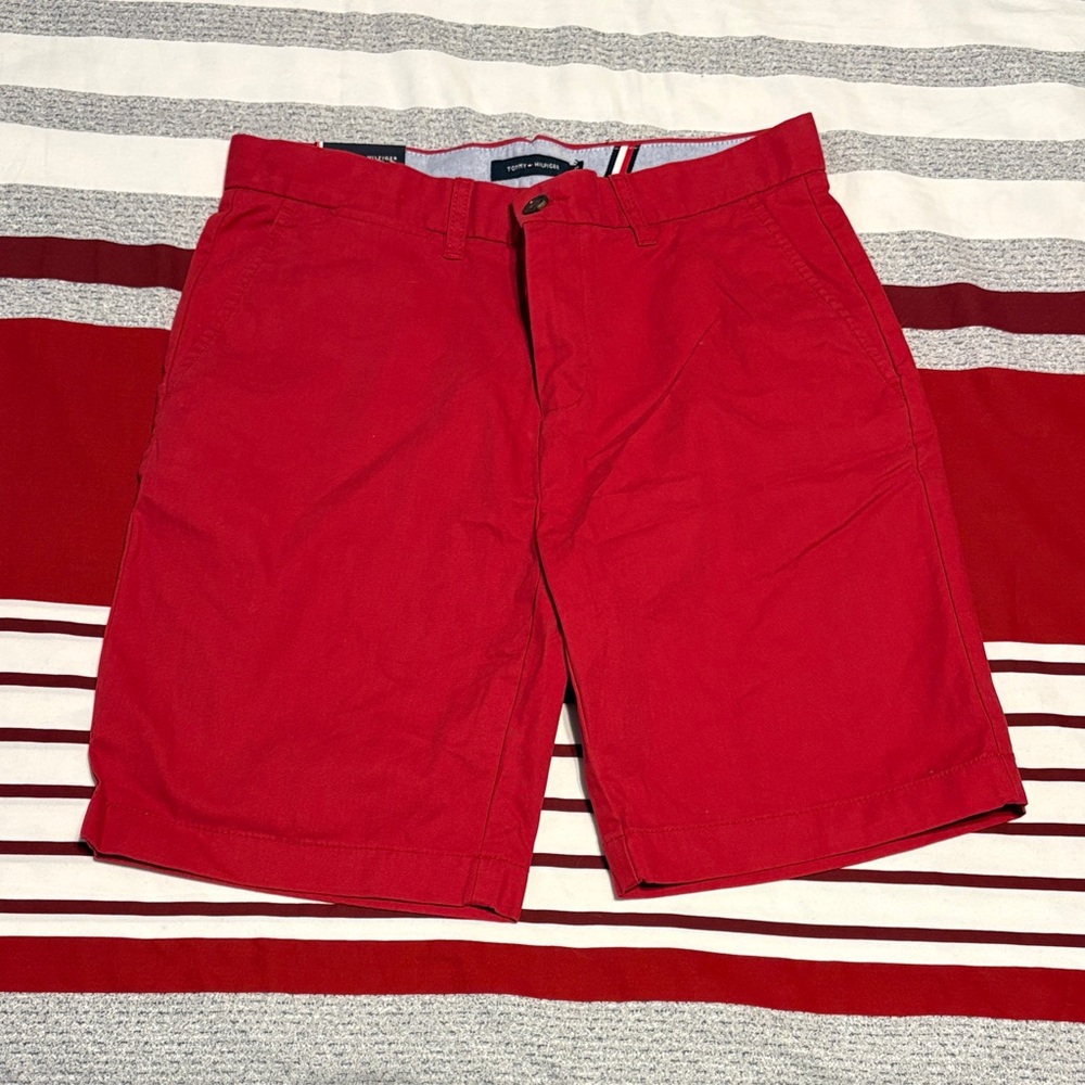 Tommy Hilfiger Bold Red Flat Front Shorts